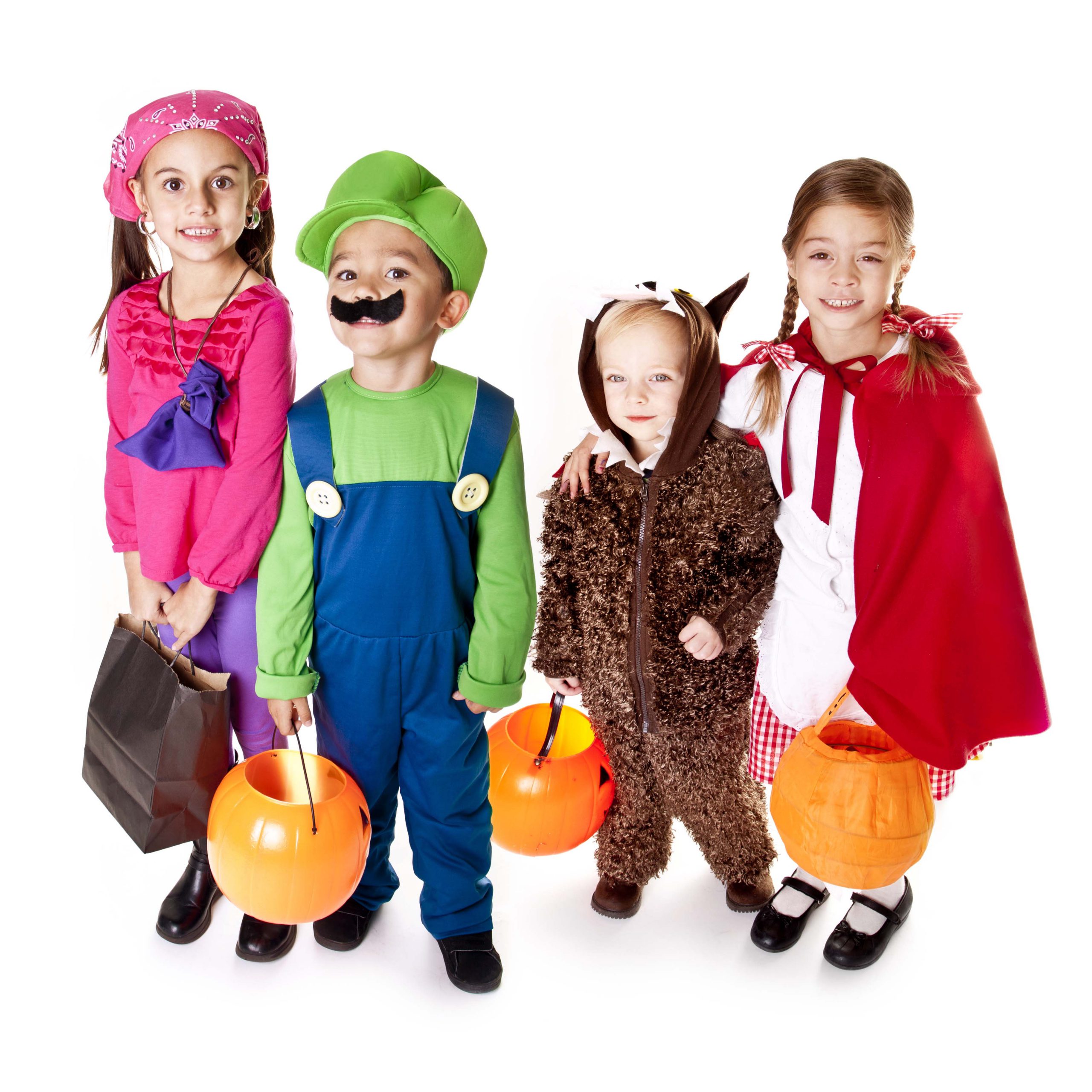 kids at halloween in costumes